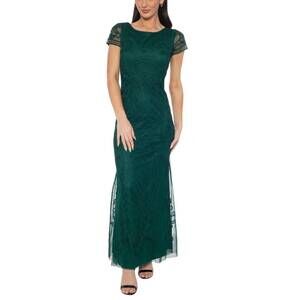 NEW OLEG CASSINI womenn's embellished bateau mermaid gown dress in hunter